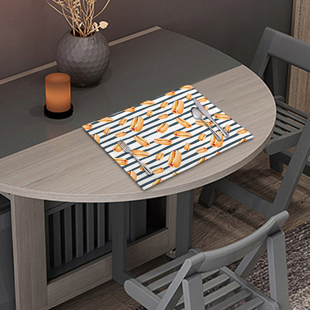 Hot Dog Striped Pattern Print Placemat