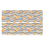 Hot Dog Striped Pattern Print Polyester Doormat