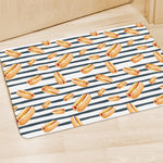 Hot Dog Striped Pattern Print Polyester Doormat