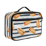Hot Dog Striped Pattern Print Portable Lunch Bag