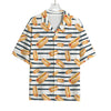 Hot Dog Striped Pattern Print Rayon Hawaiian Shirt