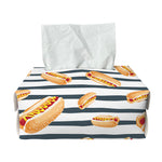 Hot Dog Striped Pattern Print Rectangle Tissue Box Cover