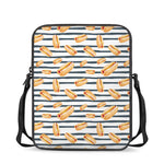 Hot Dog Striped Pattern Print Rectangular Crossbody Bag