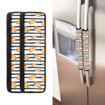 Hot Dog Striped Pattern Print Refrigerator Handle Covers