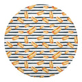 Hot Dog Striped Pattern Print Round Blanket
