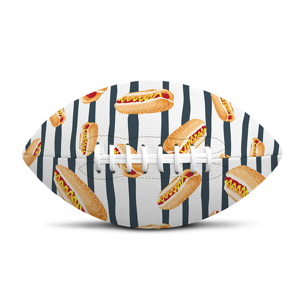Hot Dog Striped Pattern Print Rugby Ball
