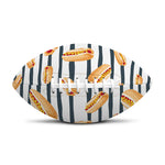 Hot Dog Striped Pattern Print Rugby Ball