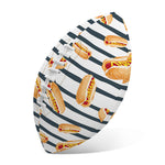 Hot Dog Striped Pattern Print Rugby Ball