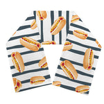 Hot Dog Striped Pattern Print Scarf
