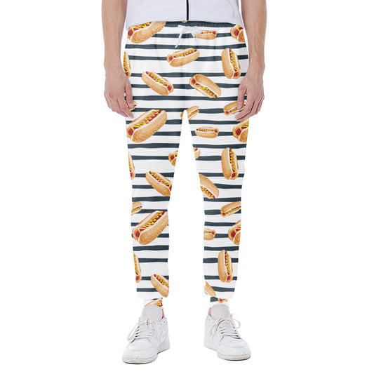 Hot Dog Striped Pattern Print Scuba Joggers