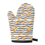 Hot Dog Striped Pattern Print Single Oven Mitt