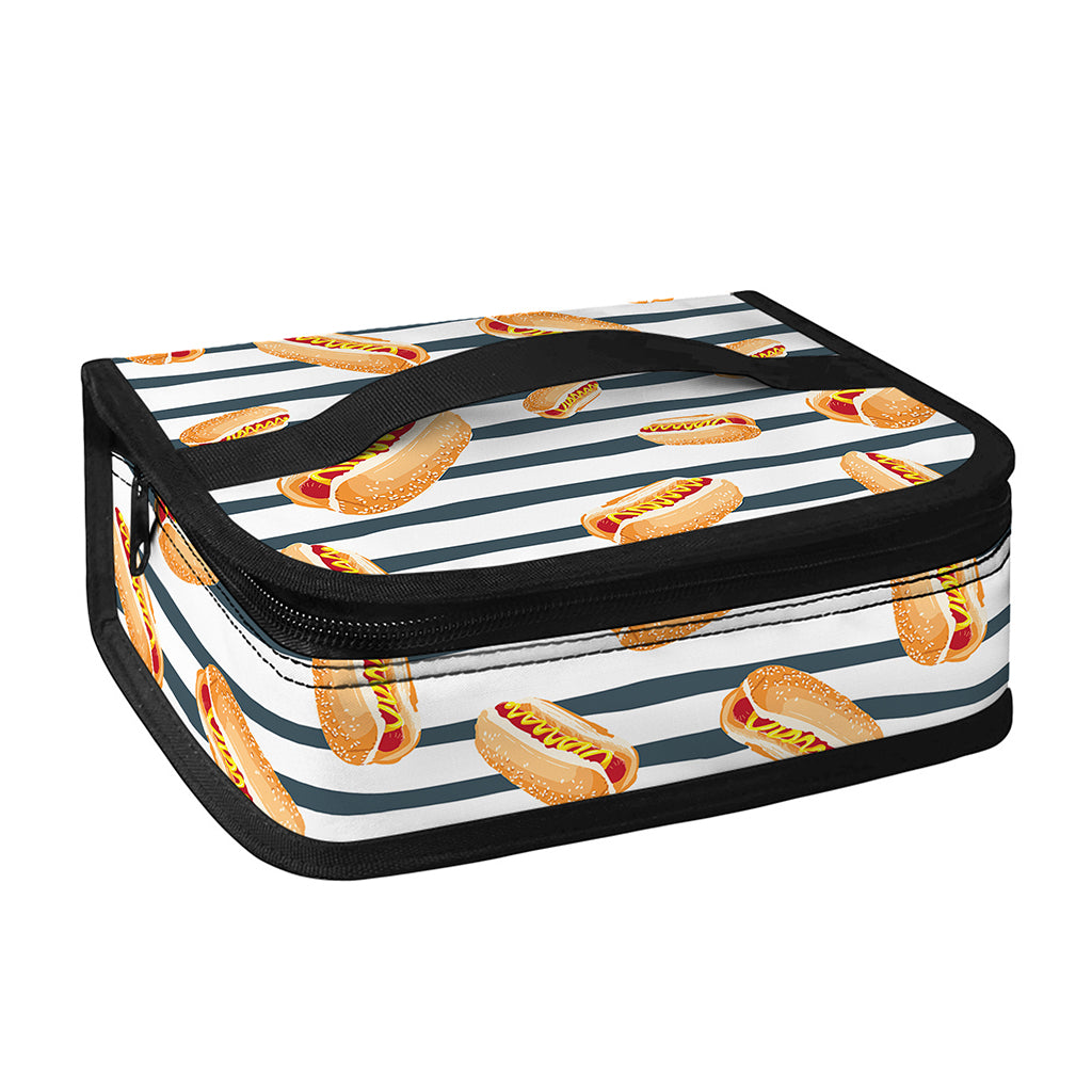Hot Dog Striped Pattern Print Small Lunch Bag