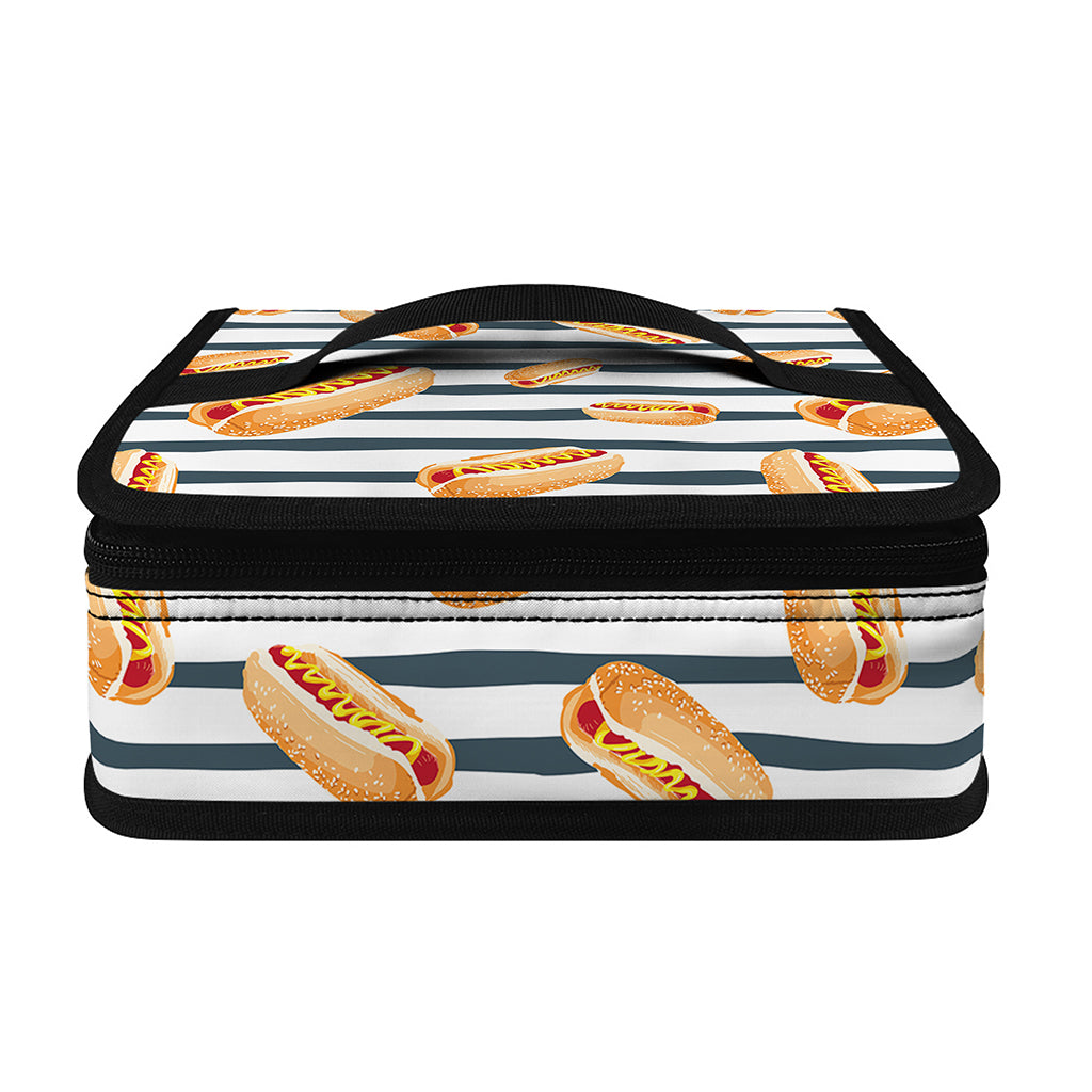 Hot Dog Striped Pattern Print Small Lunch Bag