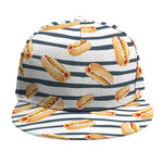 Hot Dog Striped Pattern Print Snapback Cap