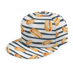 Hot Dog Striped Pattern Print Snapback Cap