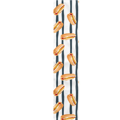 Hot Dog Striped Pattern Print Table Runner