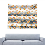 Hot Dog Striped Pattern Print Tapestry