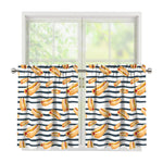 Hot Dog Striped Pattern Print Tier Curtains