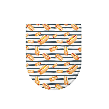 Hot Dog Striped Pattern Print Toilet Lid Cover