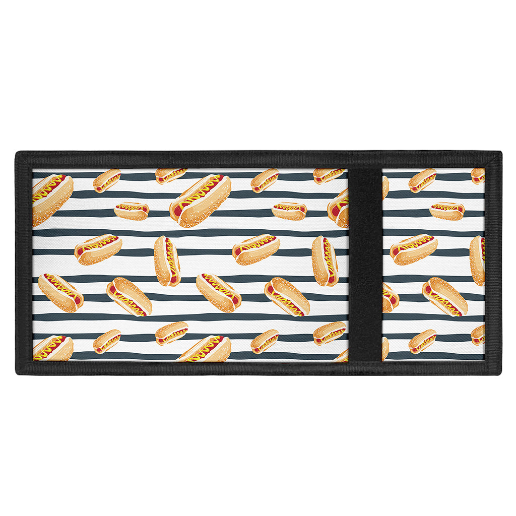 Hot Dog Striped Pattern Print Trifold Wallet