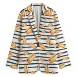 Hot Dog Striped Pattern Print Women's Blazer