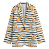 Hot Dog Striped Pattern Print Women's Blazer