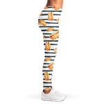 Hot Dog Striped Pattern Print Women's Leggings