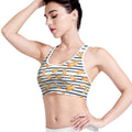 Hot Dog Striped Pattern Print Women's Sports Bra