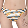 Hot Dog Striped Pattern Print Women's Thong