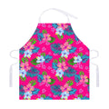 Hot Pink Aloha Hibiscus Pattern Print Adjustable Apron