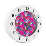 Hot Pink Aloha Hibiscus Pattern Print Alarm Clock