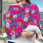 Hot Pink Aloha Hibiscus Pattern Print Baby Seat Cover