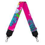 Hot Pink Aloha Hibiscus Pattern Print Bag Strap