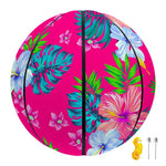 Hot Pink Aloha Hibiscus Pattern Print Basketball