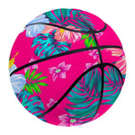 Hot Pink Aloha Hibiscus Pattern Print Basketball