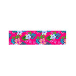 Hot Pink Aloha Hibiscus Pattern Print Bed Runner