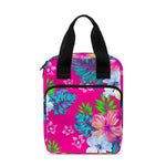 Hot Pink Aloha Hibiscus Pattern Print Bible Tote Bag