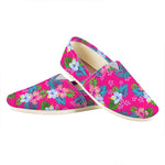Hot Pink Aloha Hibiscus Pattern Print Casual Shoes