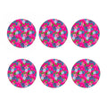 Hot Pink Aloha Hibiscus Pattern Print Coaster Set