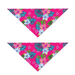 Hot Pink Aloha Hibiscus Pattern Print Dog Bandana