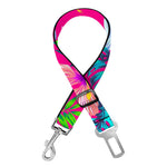 Hot Pink Aloha Hibiscus Pattern Print Dog Seat Belt