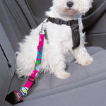 Hot Pink Aloha Hibiscus Pattern Print Dog Seat Belt