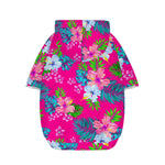Hot Pink Aloha Hibiscus Pattern Print Dog Zip Up Hoodie