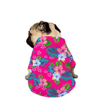 Hot Pink Aloha Hibiscus Pattern Print Dog Zip Up Jacket