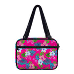 Hot Pink Aloha Hibiscus Pattern Print Double Strap Bible Bag