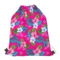 Hot Pink Aloha Hibiscus Pattern Print Drawstring Bag