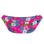 Hot Pink Aloha Hibiscus Pattern Print Fanny Pack