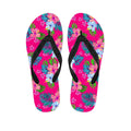 Hot Pink Aloha Hibiscus Pattern Print Flip Flops