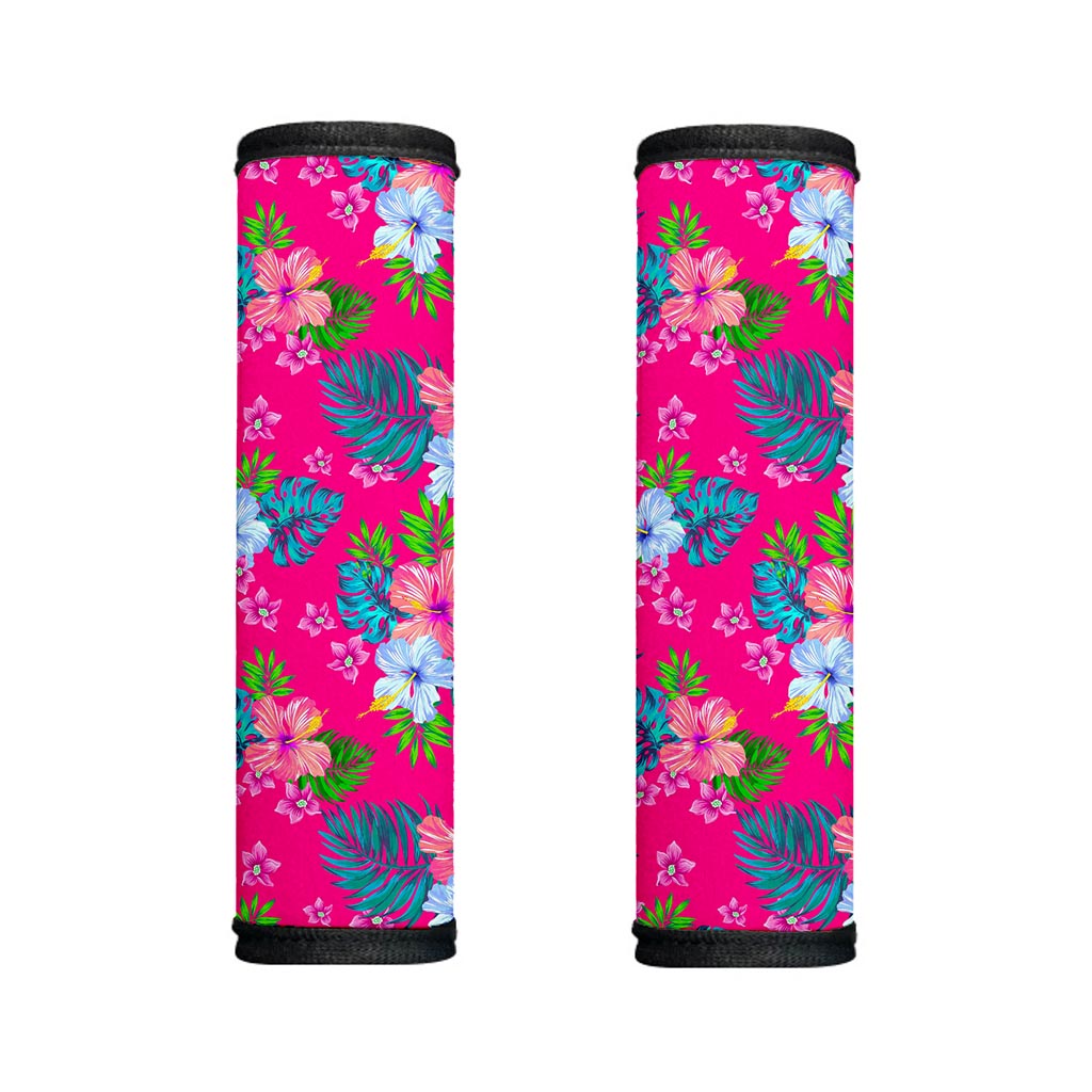 Hot Pink Aloha Hibiscus Pattern Print Handle Covers