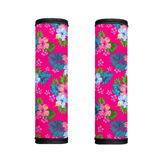 Hot Pink Aloha Hibiscus Pattern Print Handle Covers